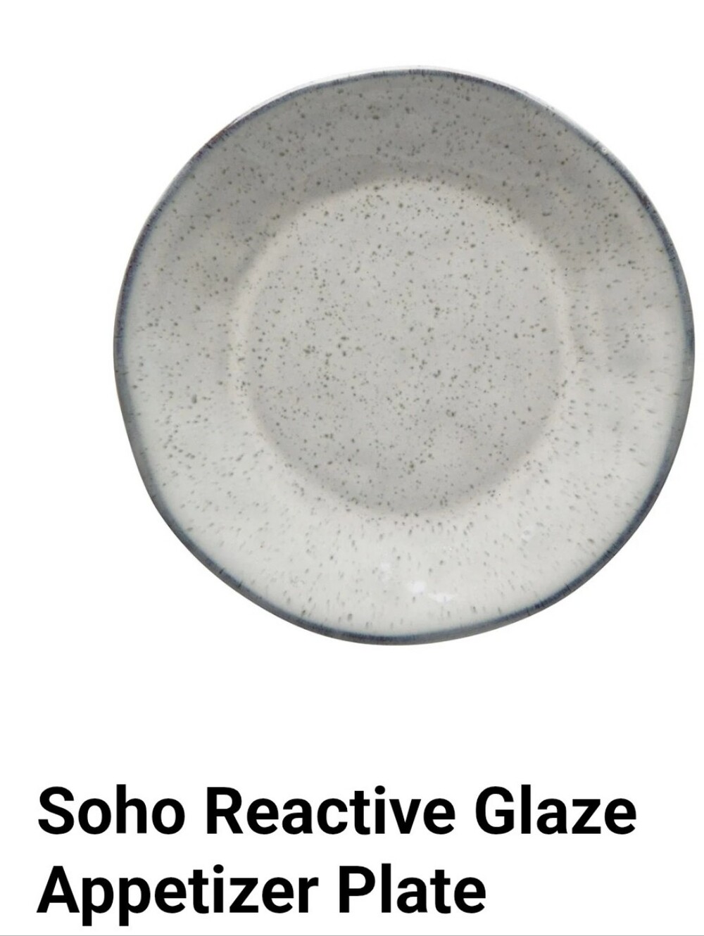 TAG Soho Reactive Glaze Appetizer Plate Gray Blue Brown Speckle 7" Organic Shape